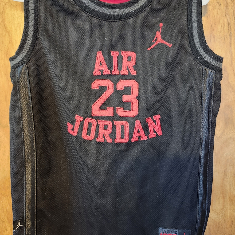 Jordan Kids Black and Red Tank Top Size M
